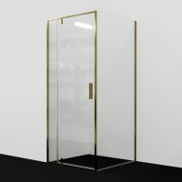 Душевой уголок Wasserkraft Aisch 55P20 90x80, профиль золотой матовый