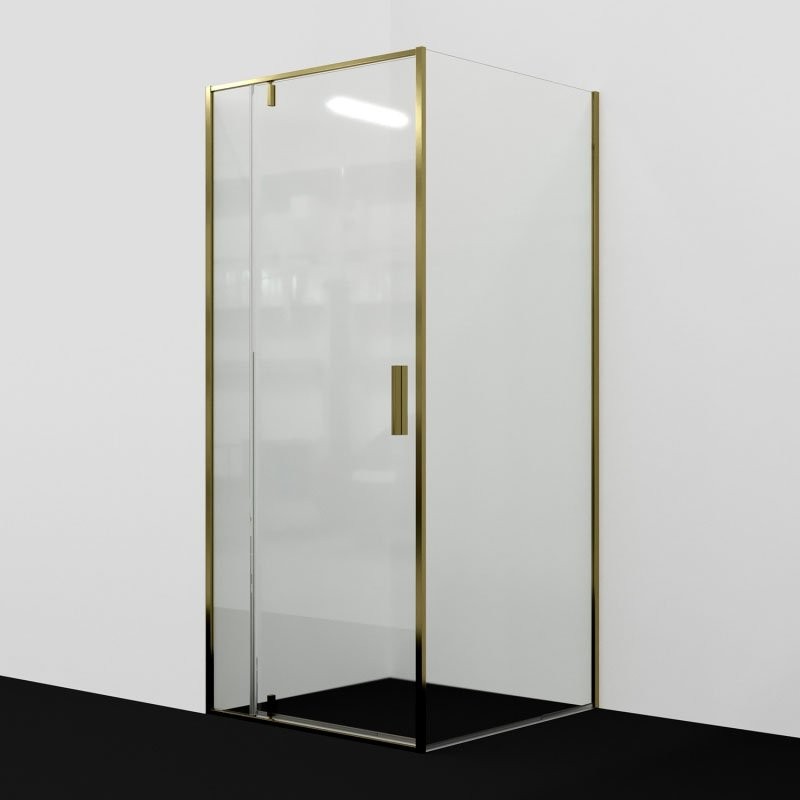 Душевой уголок Wasserkraft Aisch 55P20 90x80, профиль золотой матовый