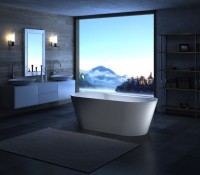 Акриловая ванна BelBagno BB14 180x85 см, отдельностоящая, белая, овальная