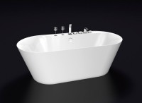 Акриловая ванна BelBagno BB14 180x85 см, отдельностоящая, белая, овальная