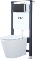 Комплект IDDIS BASC020i73 Унита подвесной, с микролифтом + Система инсталляции + Кнопка смыва черная матовая