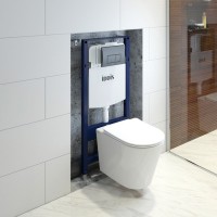 Комплект IDDIS BASC020i73 Унита подвесной, с микролифтом + Система инсталляции + Кнопка смыва черная матовая