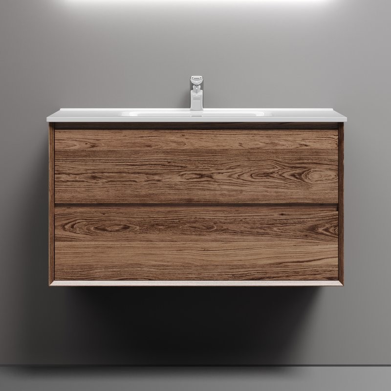 Тумба с раковиной Sancos Marmi 2.0 90 дуб чарльстон, раковина CN7002