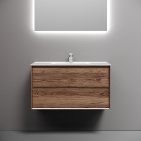 Тумба с раковиной Sancos Marmi 2.0 90 дуб чарльстон, раковина CN7002