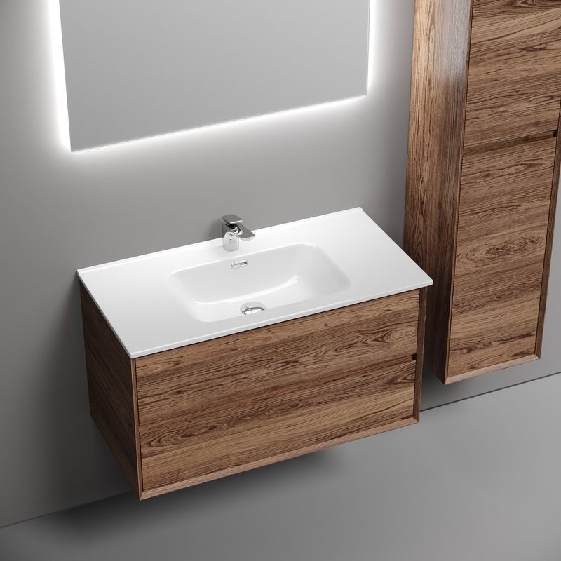 Тумба с раковиной Sancos Marmi 2.0 90 дуб чарльстон, раковина CN7002