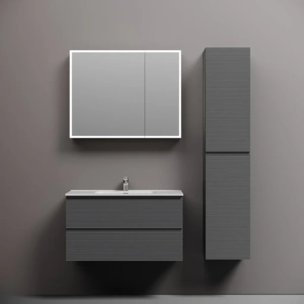 Мебель для ванной комнаты Sancos Folk 90 grey soft, раковина CN7002