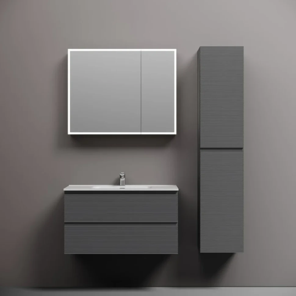 Мебель для ванной комнаты Sancos Folk 90 grey soft, раковина CN7002