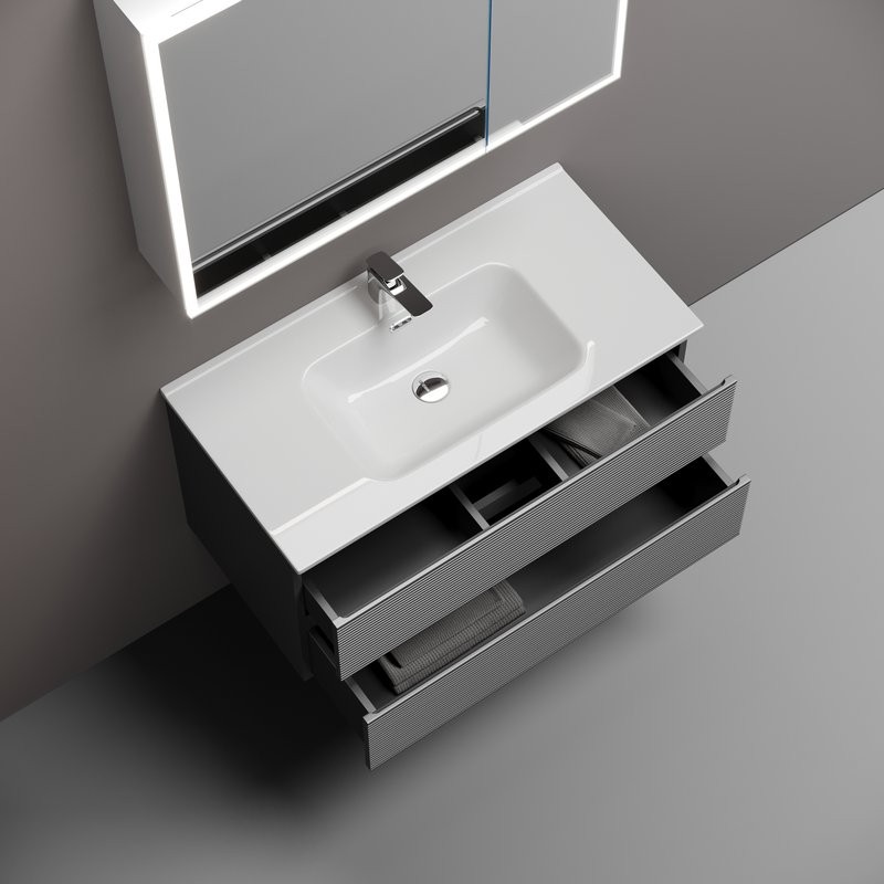 Мебель для ванной комнаты Sancos Folk 90 grey soft, раковина CN7002