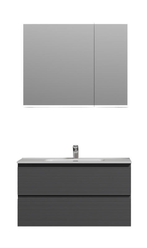 Мебель для ванной комнаты Sancos Folk 90 grey soft, раковина CN7002