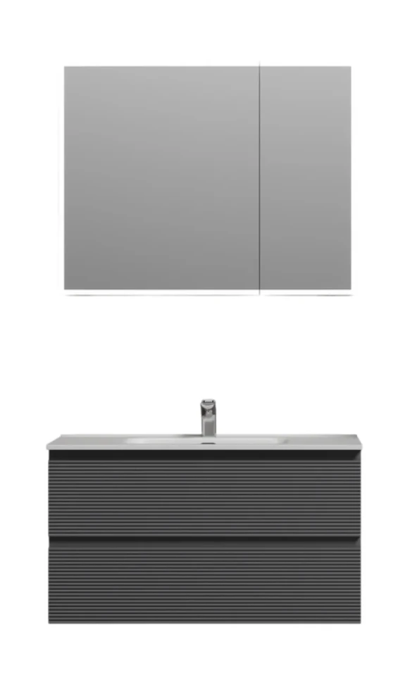 Мебель для ванной комнаты Sancos Folk 90 grey soft, раковина CN7002