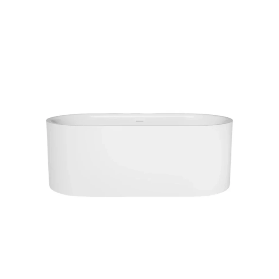Ванна из искусственного камня Salini Perla 1049101G 170x80 см, отдельностоящая, белая, овальная, с донным клапаном
