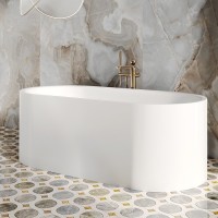 Ванна из искусственного камня Salini Perla 1049101G 170x80 см, отдельностоящая, белая, овальная, с донным клапаном