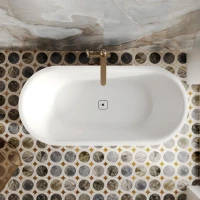 Ванна из искусственного камня Salini Perla 1049101G 170x80 см, отдельностоящая, белая, овальная, с донным клапаном