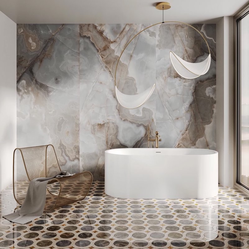 Ванна из искусственного камня Salini Perla 1049101G 170x80 см, отдельностоящая, белая, овальная, с донным клапаном