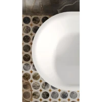 Ванна из искусственного камня Salini Perla 1049101G 170x80 см, отдельностоящая, белая, овальная, с донным клапаном