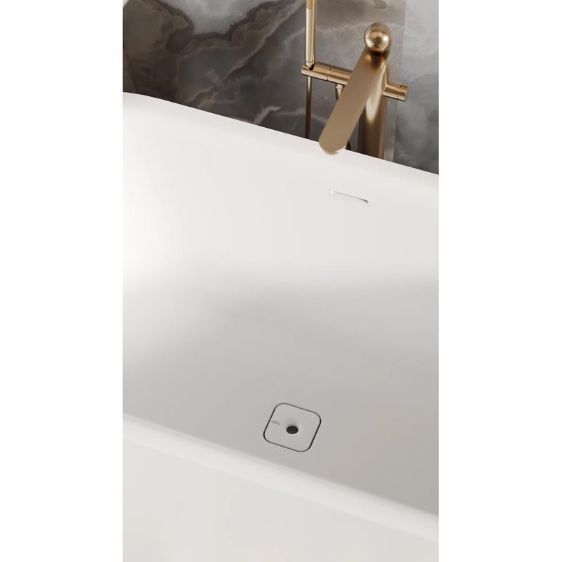 Ванна из искусственного камня Salini Perla 1049101G 170x80 см, отдельностоящая, белая, овальная, с донным клапаном