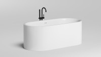 Ванна из искусственного камня Salini Perla 1049101G 170x80 см, отдельностоящая, белая, овальная, с донным клапаном