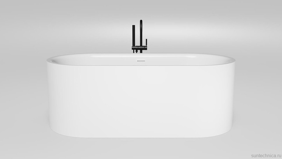 Ванна из искусственного камня Salini Perla 1049101G 170x80 см, отдельностоящая, белая, овальная, с донным клапаном