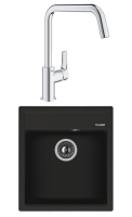 Комплект Мойка Florentina Липси 460 антрацит + Смеситель Grohe Eurosmart