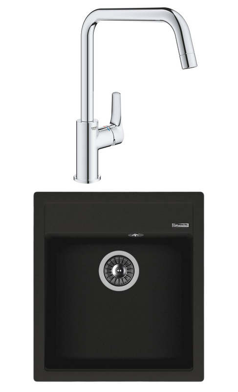 Комплект Мойка Florentina Липси 460 антрацит + Смеситель Grohe Eurosmart