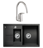 Комплект Мойка Blanco Metra 6 S Compact антрацит + Смеситель Grohe Euroeco