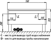 Тумба AQUATON Капри 60 бетон пайн