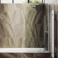 Шторка на ванну Maybahglass MGV-596-5 40x140, профиль матовый хром, стекло прозрачное
