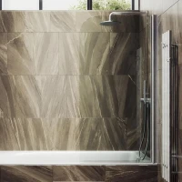 Шторка на ванну Maybahglass MGV-596-5 40x140, профиль матовый хром, стекло прозрачное