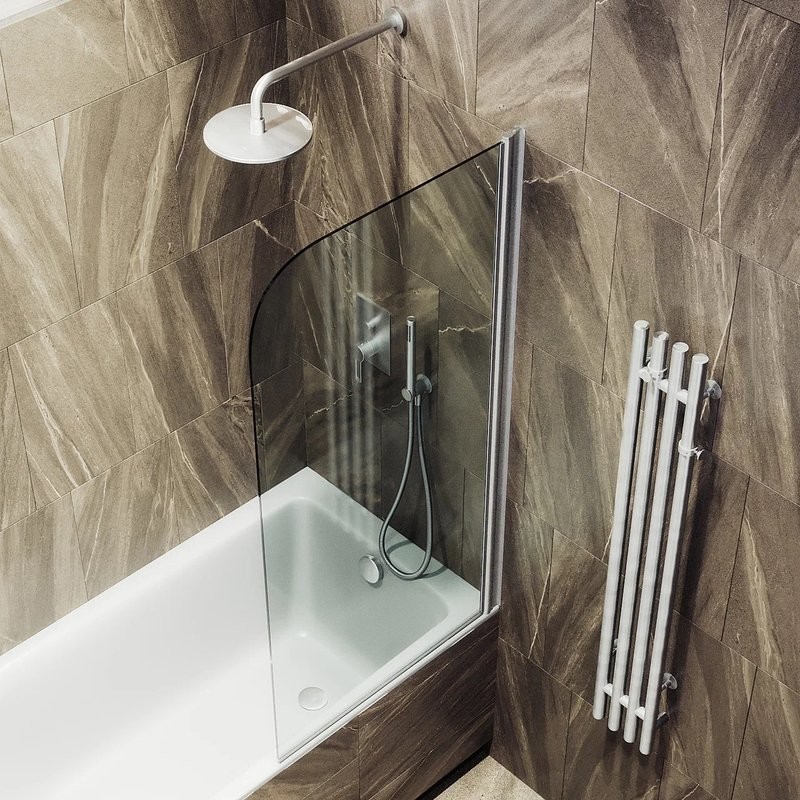 Шторка на ванну Maybahglass MGV-596-5 40x140, профиль матовый хром, стекло прозрачное