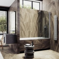 Шторка на ванну Maybahglass MGV-596-5 40x140, профиль матовый хром, стекло прозрачное