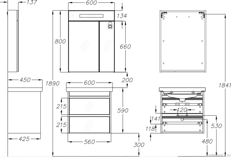 Тумба с раковиной Opadiris Фреш 60 белая