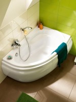 Акриловая ванна Cersanit Joanna R 150x95 см, угловая, правая, встраиваемая, ультрабелая, асимметричная, на ножках
