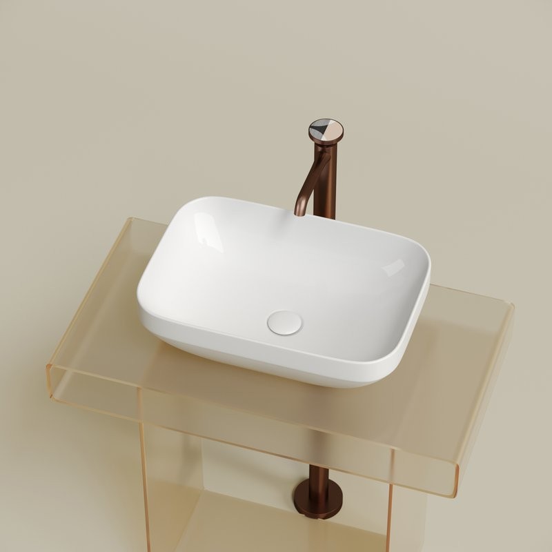Накладная раковина Ceramicanova Element CN6055 белая глянцевая