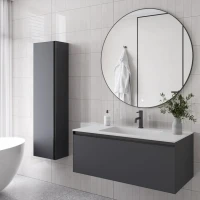 Мебель для ванной комнаты Armadi Art Quatro 1 100 anthracite, с раковиной white