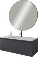 Мебель для ванной комнаты Armadi Art Quatro 1 100 anthracite, с раковиной white