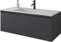 Мебель для ванной комнаты Armadi Art Quatro 1 100 anthracite, с раковиной white