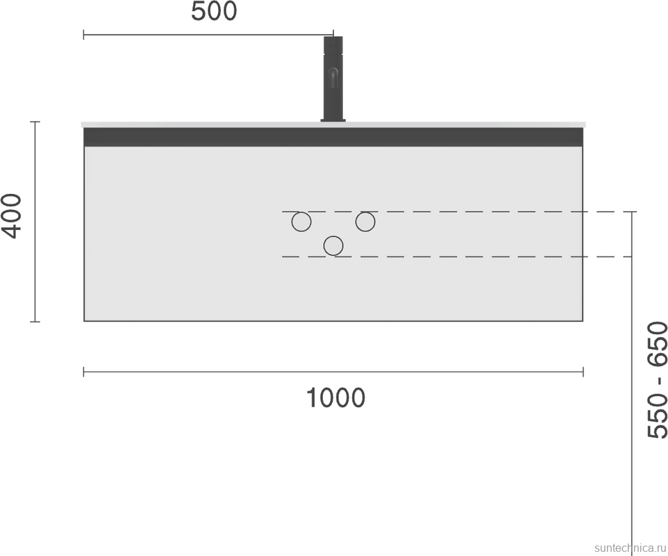 Мебель для ванной комнаты Armadi Art Quatro 1 100 anthracite, с раковиной white