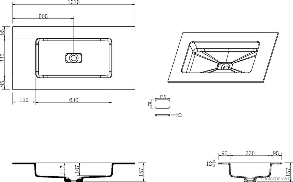 Мебель для ванной комнаты Armadi Art Quatro 1 100 anthracite, с раковиной white