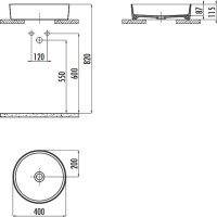 Накладная раковина Creavit Loop LP140-00CB00E-0000 40 глянцевая белая, круглая