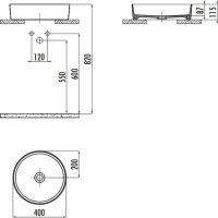 Накладная раковина Creavit Loop LP140-00CB00E-0000 40 глянцевая белая, круглая