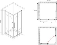 Душевой уголок Abber Schwarzer Diamant AG02100BH 100x100, профиль черный, стекло прозрачное