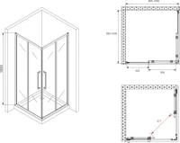 Душевой уголок Abber Schwarzer Diamant AG02100BH 100x100, профиль черный, стекло прозрачное