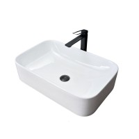 Накладная раковина GID Geometrico N9599 61 глянцевая белая, прямоугольная, фаянс