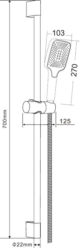 Душевой комплект Смеситель Orange One Life P02-100b + Гарнитур OS142b черный