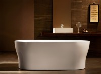 Акриловая ванна BelBagno BB405-1500-800 без опоры 150x80 см, отдельностоящая, белая, овальная, со сливом-переливом