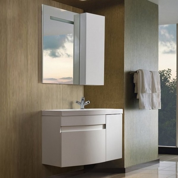 Мебель для ванной комнаты Belux Токио 80 L подвесная, белая глянцевая