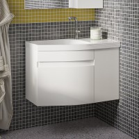 Мебель для ванной комнаты Belux Токио 80 L подвесная, белая глянцевая