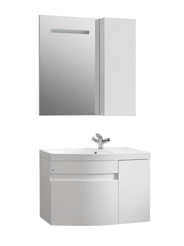 Мебель для ванной комнаты Belux Токио 80 L подвесная, белая глянцевая