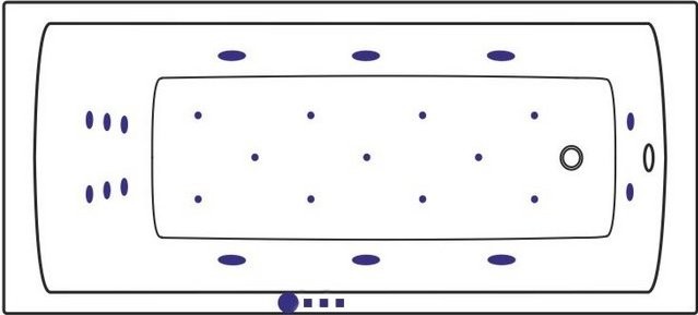 Акриловая ванна Excellent Aquaria WAEX.AQU17.ULTRA 170x75 см, левая, встраиваемая, с гидромассажем, белая, с каркасом, со сливом-переливом