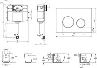 Комплект Lavinia Boho Унитаз приставной One 33024060 + Крышка-сиденье One 33290200 с микролифтом + Бачок скрытого монтажа RelFix 38020010 + Кнопка RelFix 38050804 + Дозатор RelFix 38040010